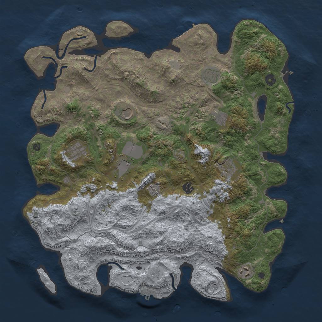 Rust Map: Procedural Map, Size: 4250, Seed: 820083501, 18 Monuments