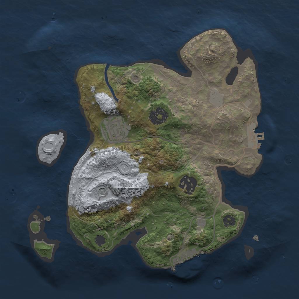 Rust Map: Procedural Map, Size: 2500, Seed: 72499, 10 Monuments