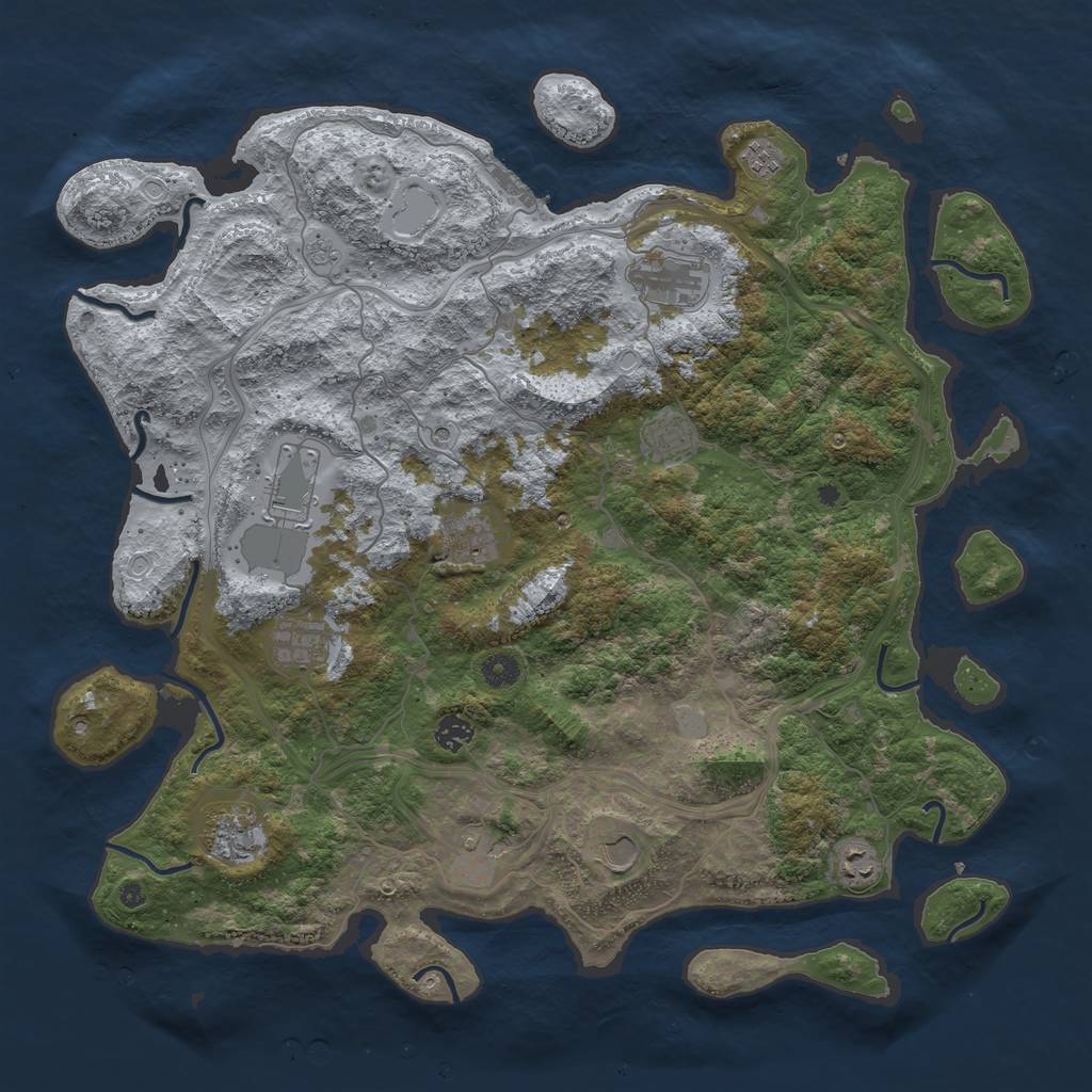 Rust Map: Procedural Map, Size: 4500, Seed: 177798, 19 Monuments