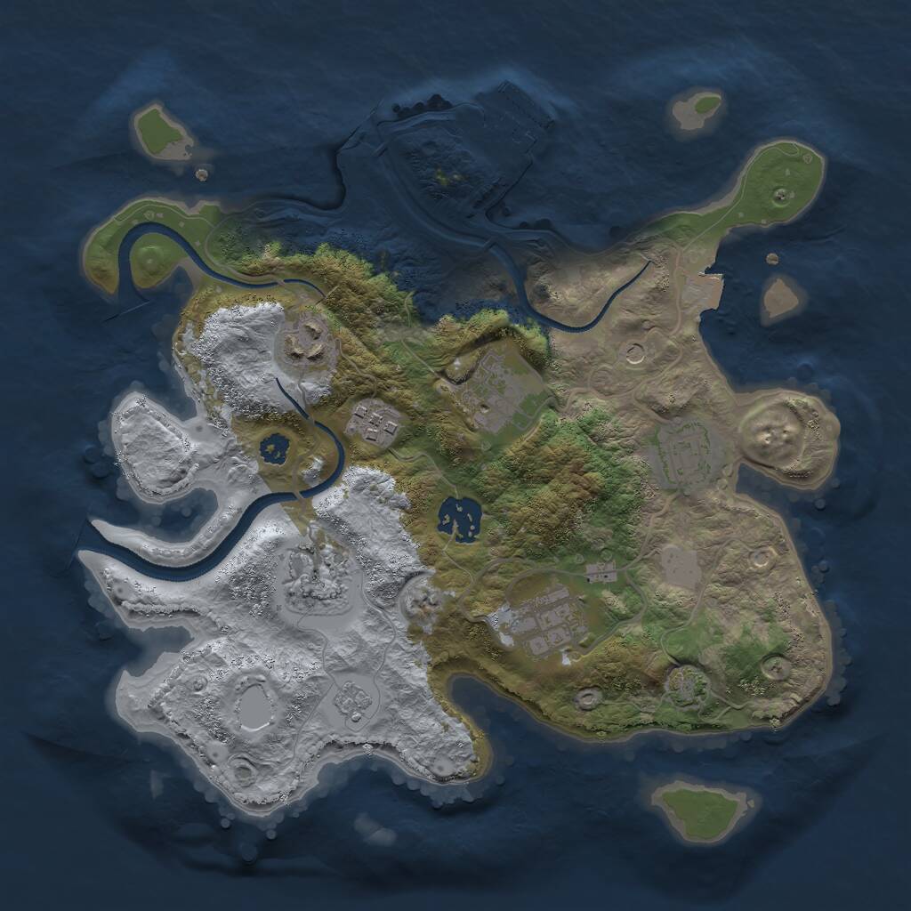 Rust Map: Procedural Map, Size: 3000, Seed: 669488359, 12 Monuments