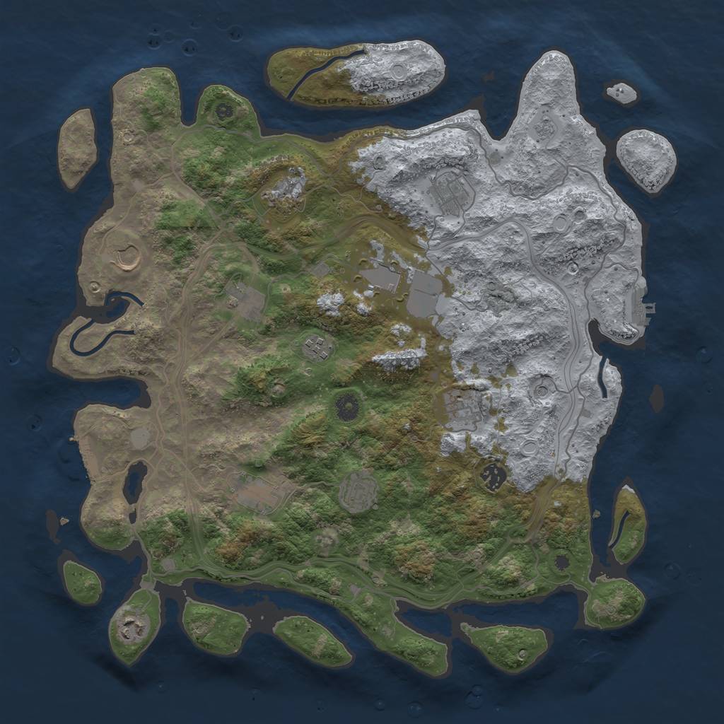 Rust Map: Procedural Map, Size: 4250, Seed: 1516596273, 20 Monuments