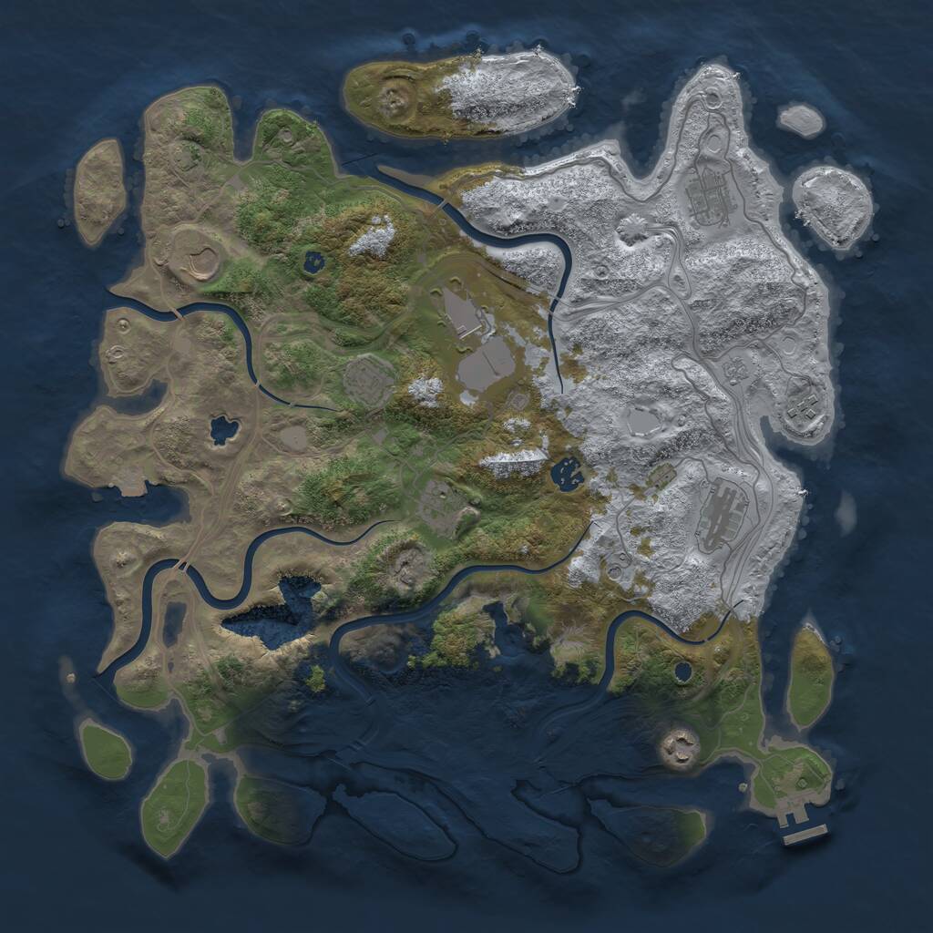 Rust Map: Procedural Map, Size: 4250, Seed: 1516596273, 14 Monuments