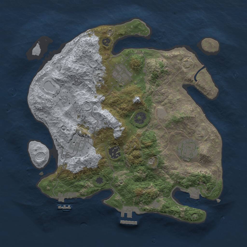 Rust Map: Procedural Map, Size: 3000, Seed: 114826734, 10 Monuments