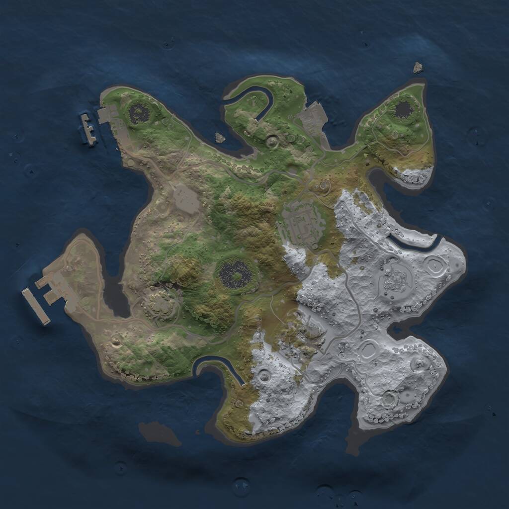 Rust Map: Procedural Map, Size: 2500, Seed: 74899, 7 Monuments