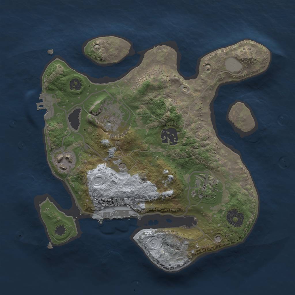 Rust Map: Procedural Map, Size: 2491, Seed: 598969864, 12 Monuments