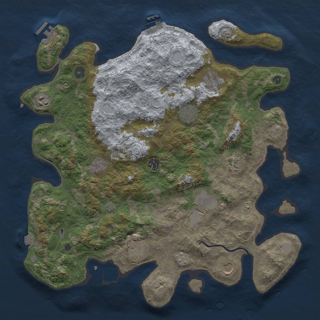 Rust Map: Procedural Map, Size: 4096, Seed: 1815780437, 16 Monuments