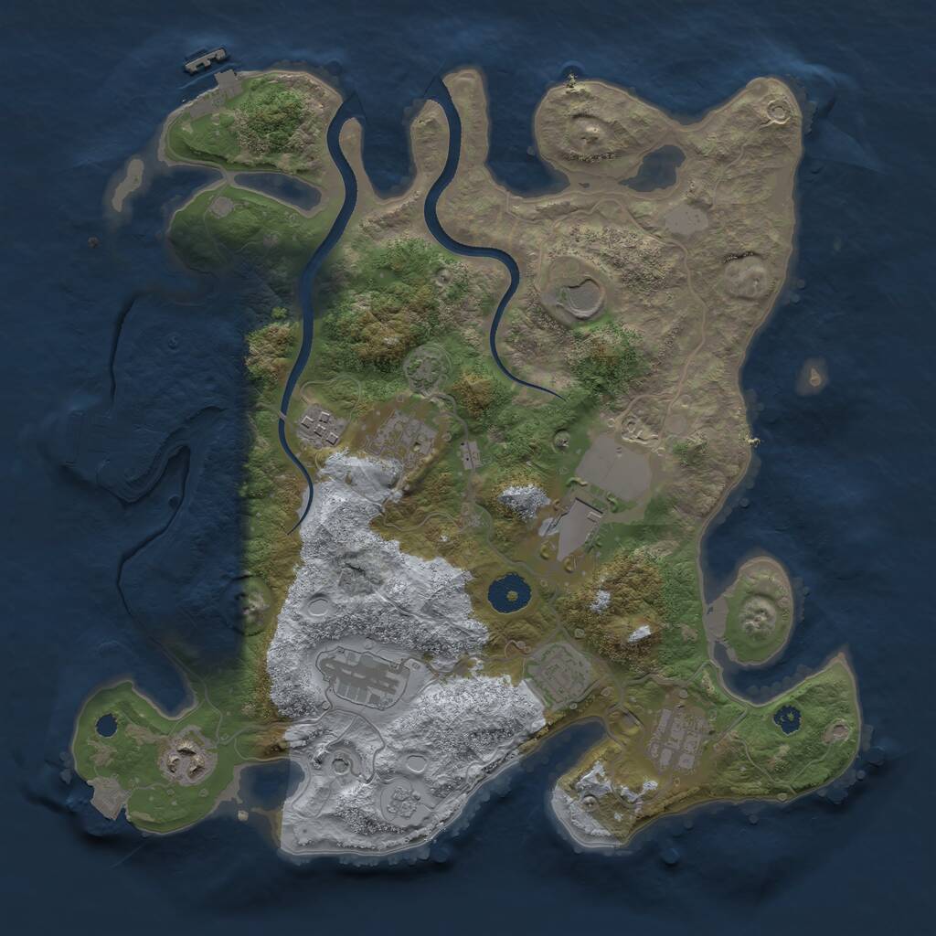 Rust Map: Procedural Map, Size: 3500, Seed: 443223, 14 Monuments