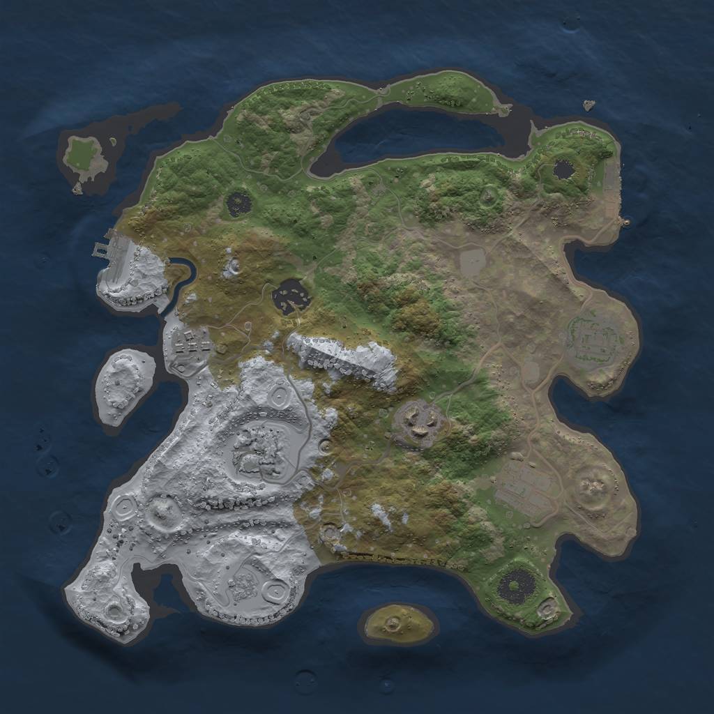 Rust Map: Procedural Map, Size: 3000, Seed: 1161989752, 14 Monuments