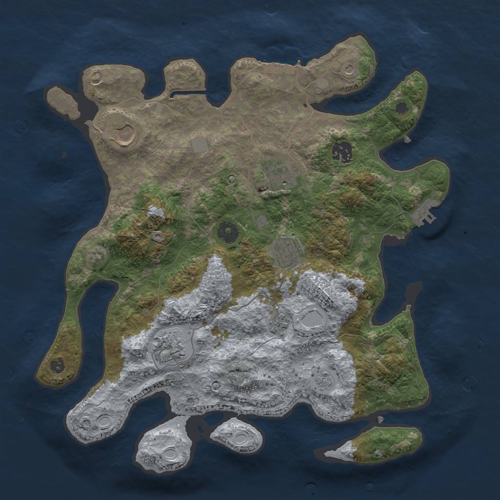 Rust Map: Procedural Map, Size: 3500, Seed: 84142278, 15 Monuments