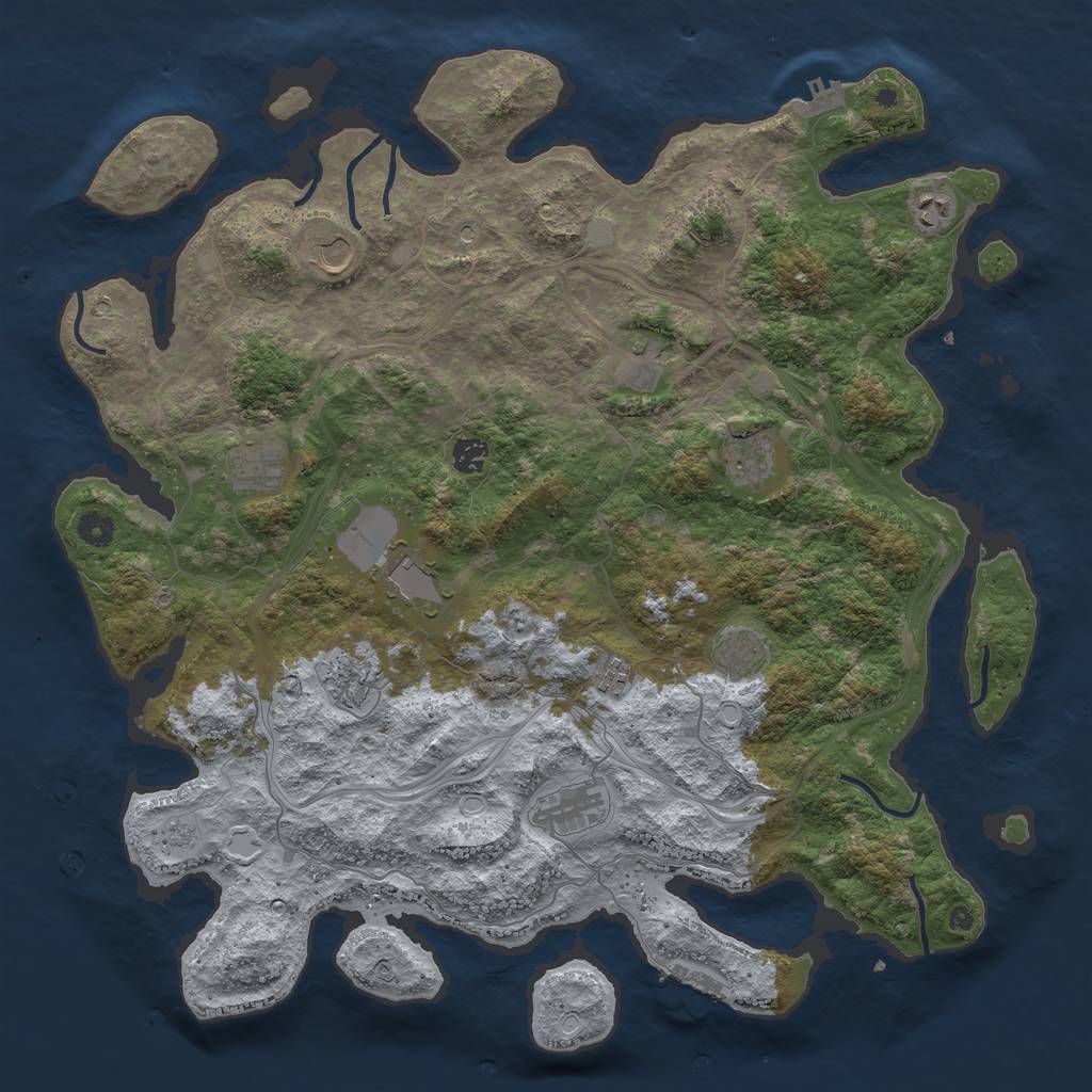 Rust Map: Procedural Map, Size: 4500, Seed: 2126677198, 20 Monuments