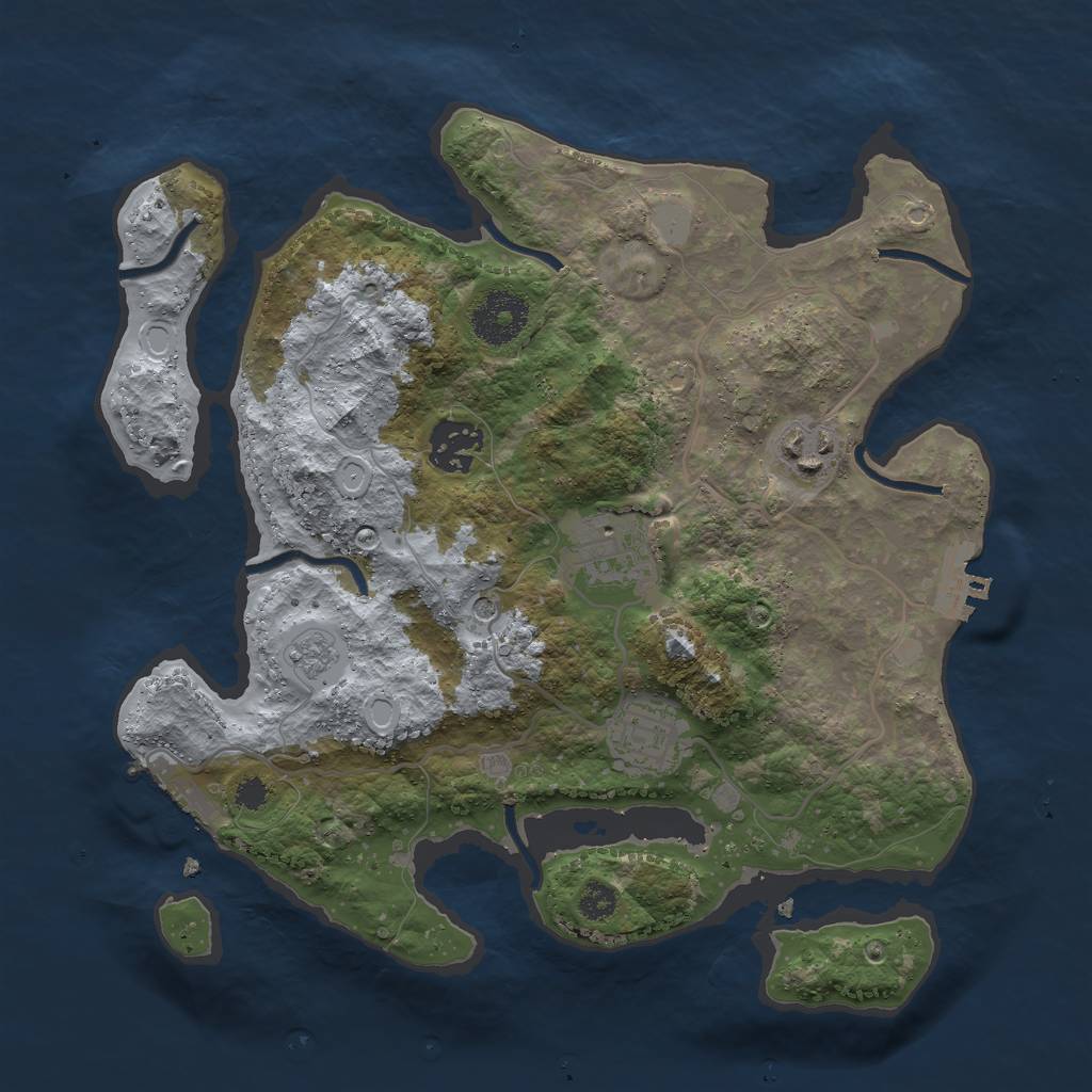 Rust Map: Procedural Map, Size: 3000, Seed: 20401411, 13 Monuments