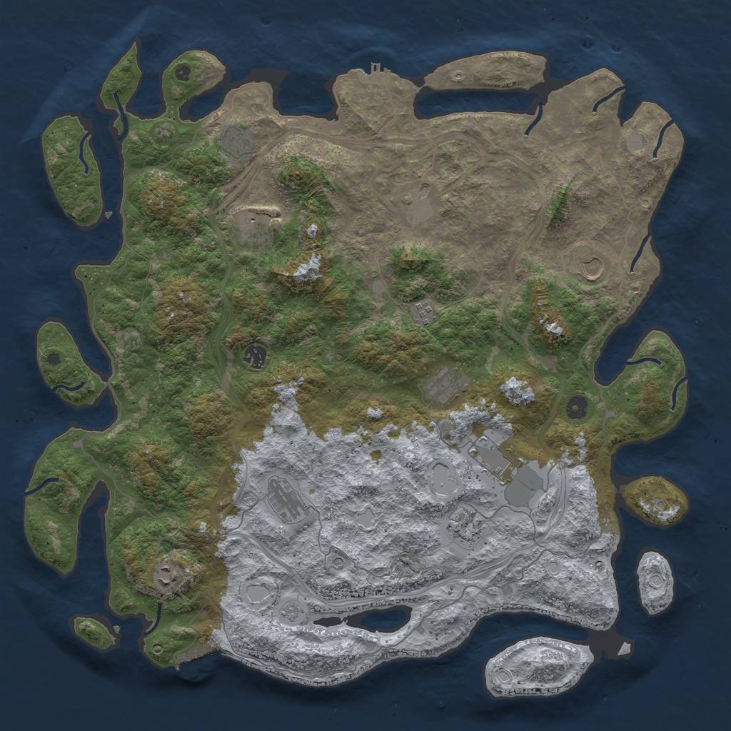 Rust Map: Procedural Map, Size: 4800, Seed: 1433949780, 20 Monuments