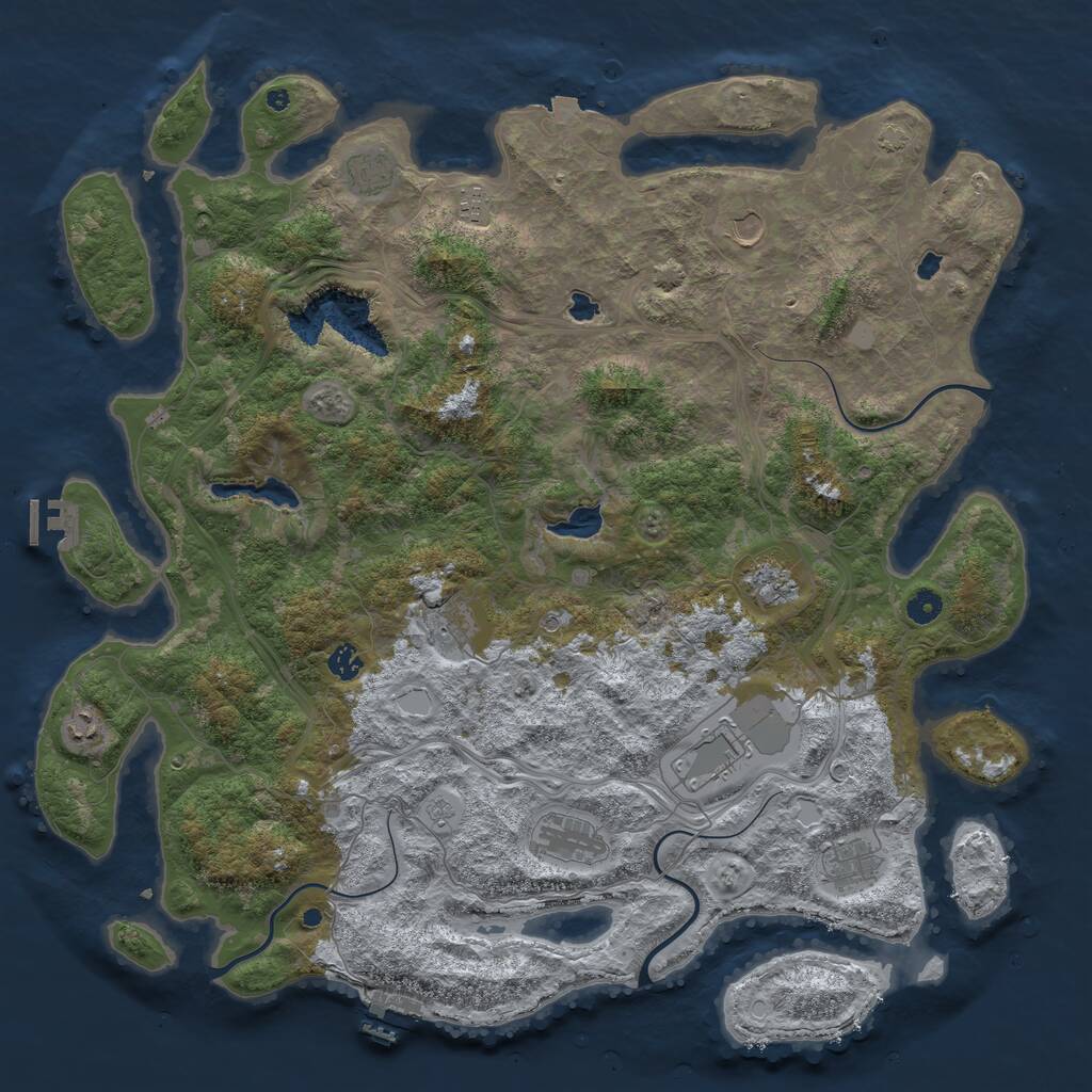 Rust Map: Procedural Map, Size: 4800, Seed: 1433949780, 16 Monuments