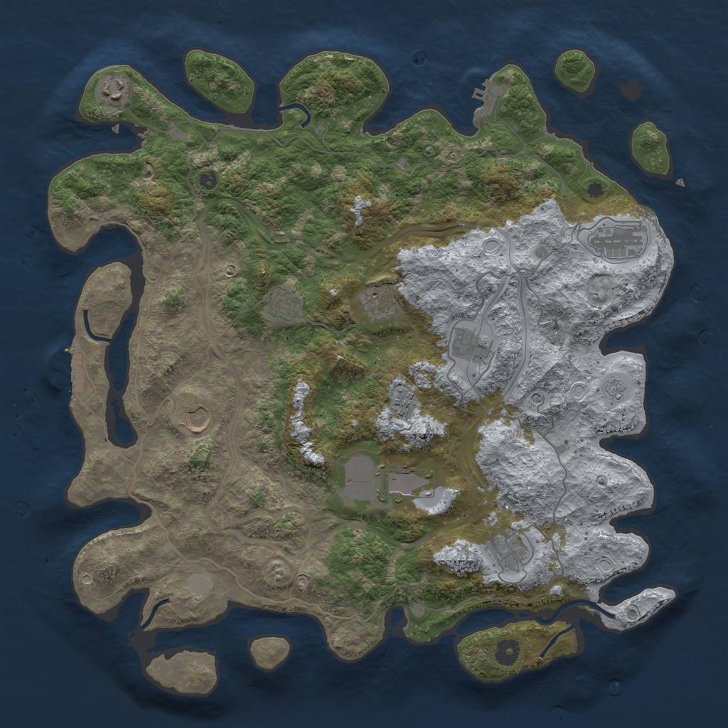 Rust Map: Procedural Map, Size: 4250, Seed: 847444314, 18 Monuments