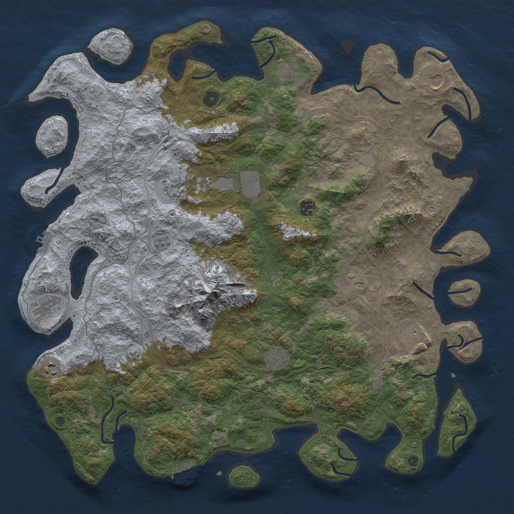 Rust Map: Procedural Map, Size: 5000, Seed: 8246824, 20 Monuments
