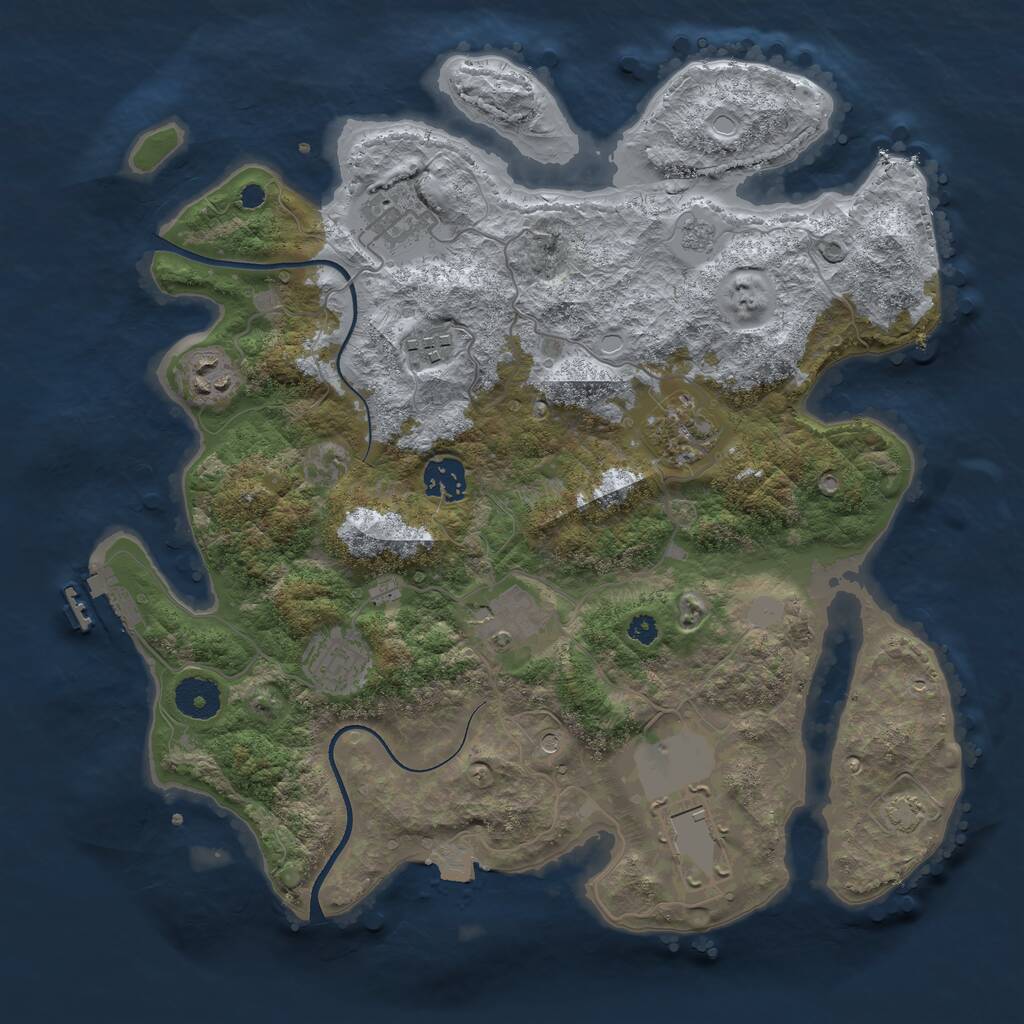 Rust Map: Procedural Map, Size: 3500, Seed: 4882572, 13 Monuments