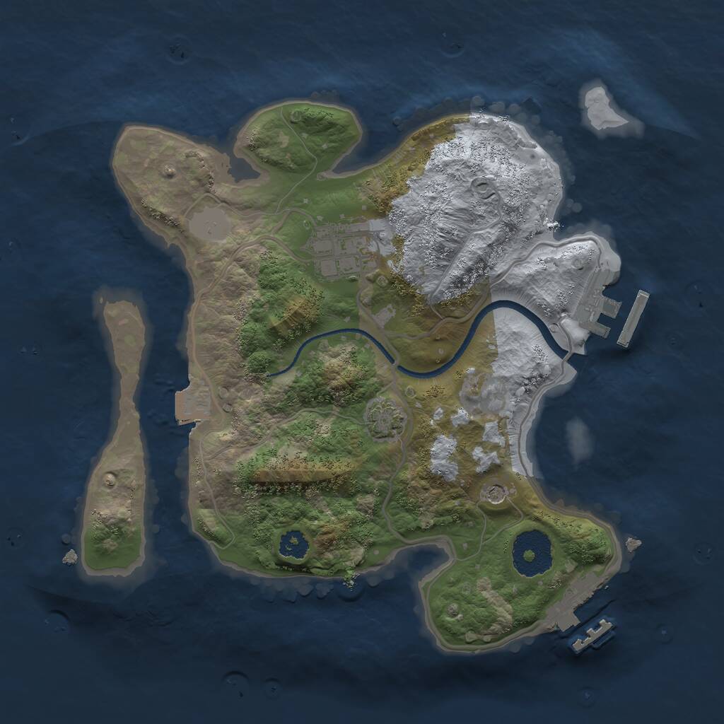 Rust Map: Procedural Map, Size: 2500, Seed: 28373, 6 Monuments
