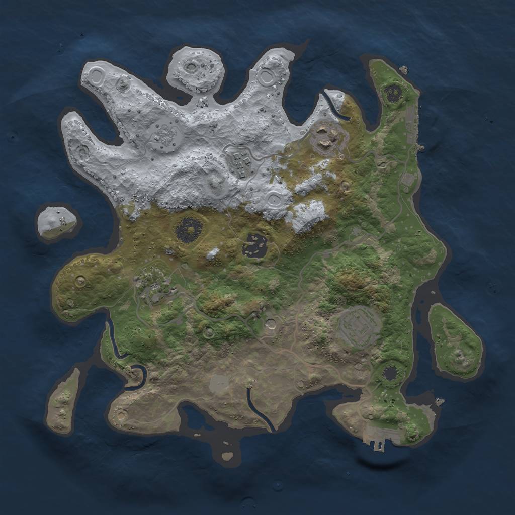 Rust Map: Procedural Map, Size: 3000, Seed: 283415034, 14 Monuments