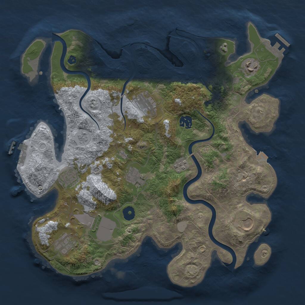 Rust Map: Procedural Map, Size: 3500, Seed: 85607631, 15 Monuments