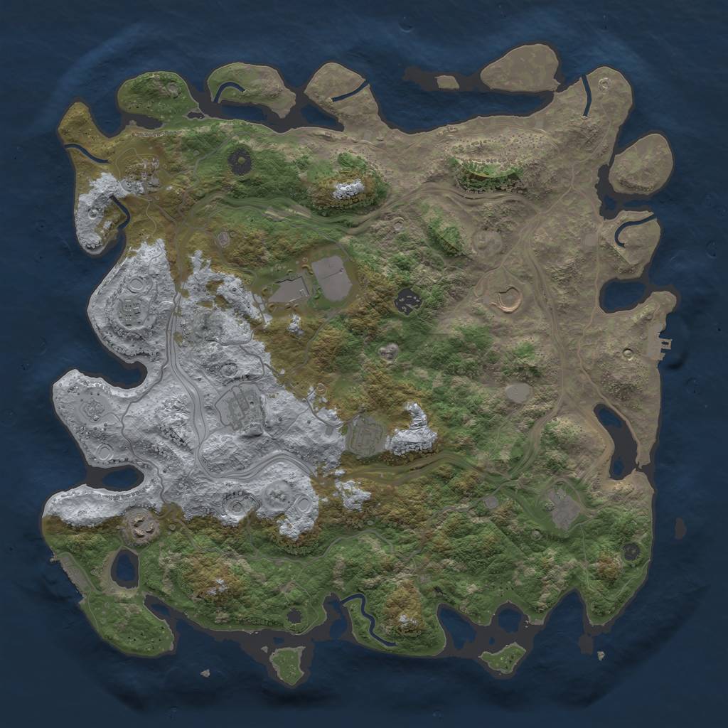 Rust Map: Procedural Map, Size: 4300, Seed: 2501349, 18 Monuments