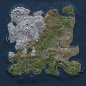 Thumbnail Rust Map: Procedural Map, Size: 3500, Seed: 219382345, 15 Monuments