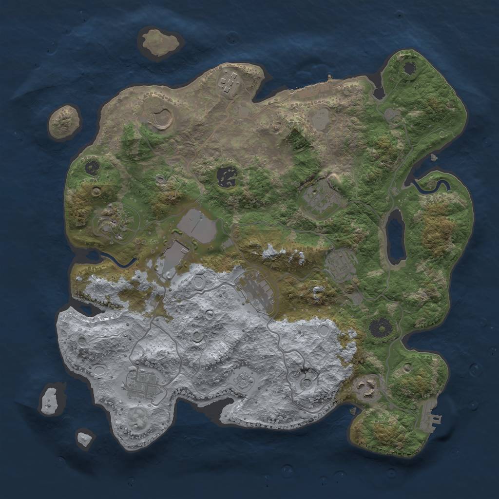 Rust Map: Procedural Map, Size: 3500, Seed: 29107111, 19 Monuments