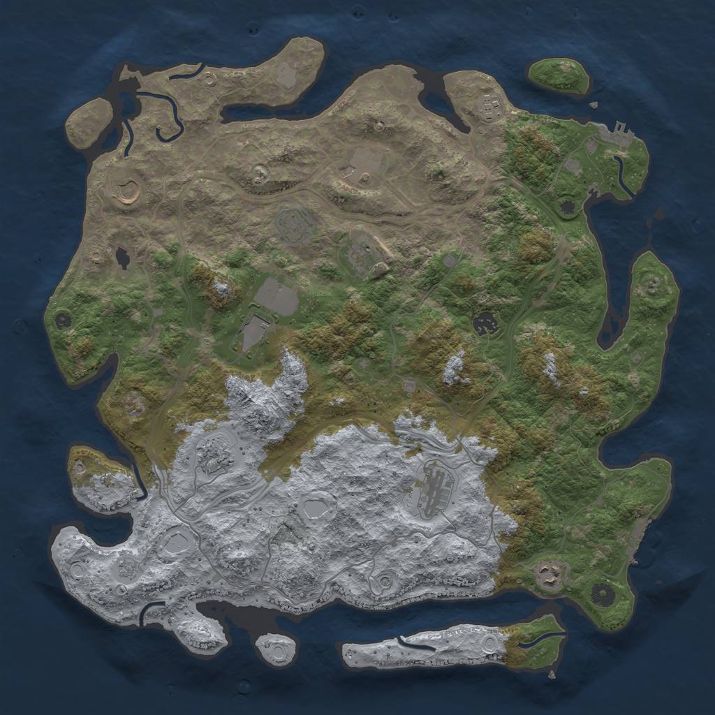 Rust Map: Procedural Map, Size: 4500, Seed: 38475, 19 Monuments