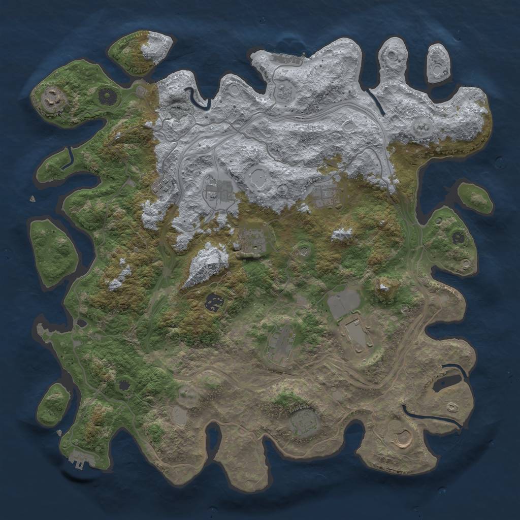 Rust Map: Procedural Map, Size: 4250, Seed: 123412, 19 Monuments