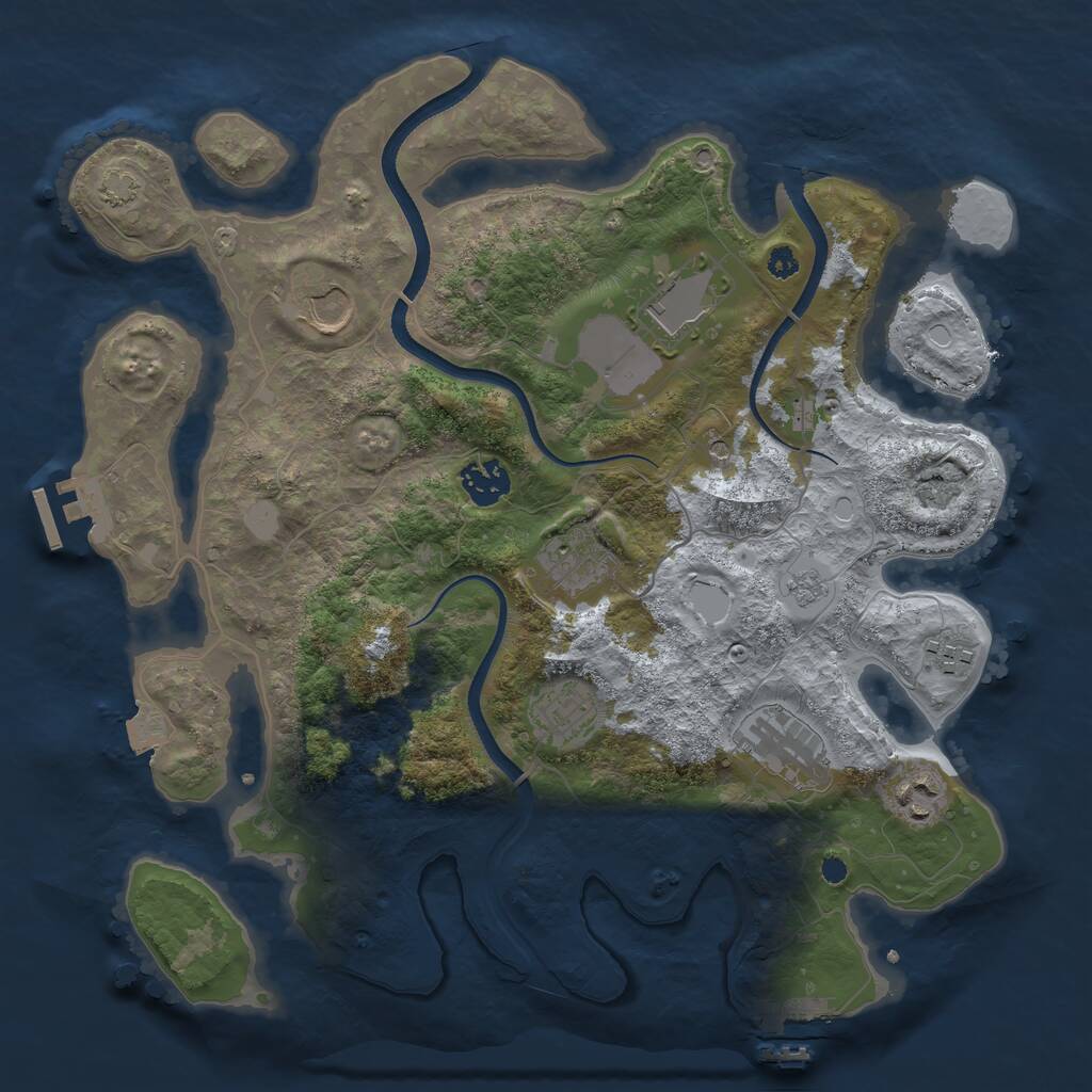 Rust Map: Procedural Map, Size: 3500, Seed: 88839275, 14 Monuments