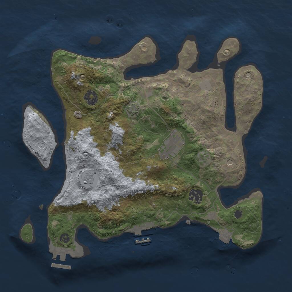 Rust Map: Procedural Map, Size: 3000, Seed: 18060, 8 Monuments