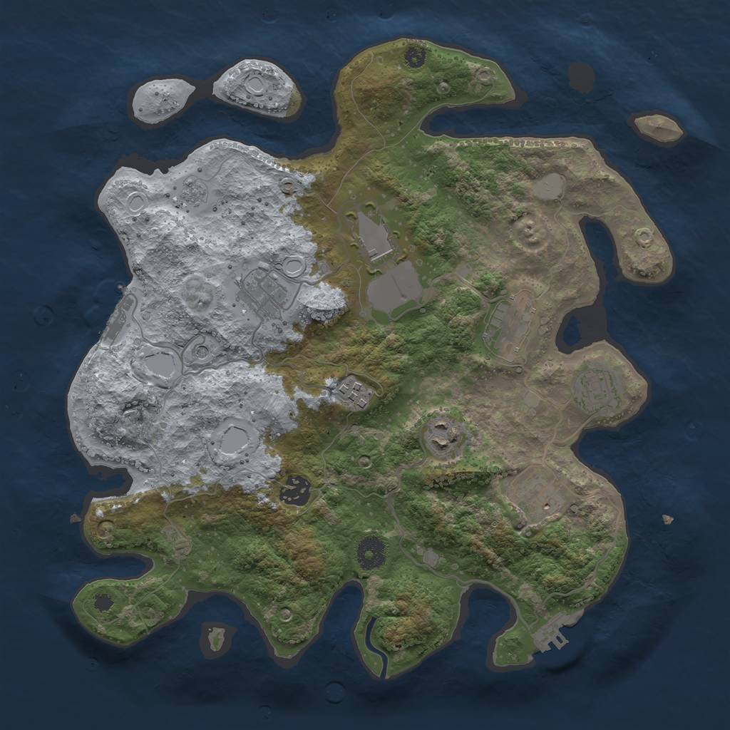 Rust Map: Procedural Map, Size: 3500, Seed: 24504782, 17 Monuments