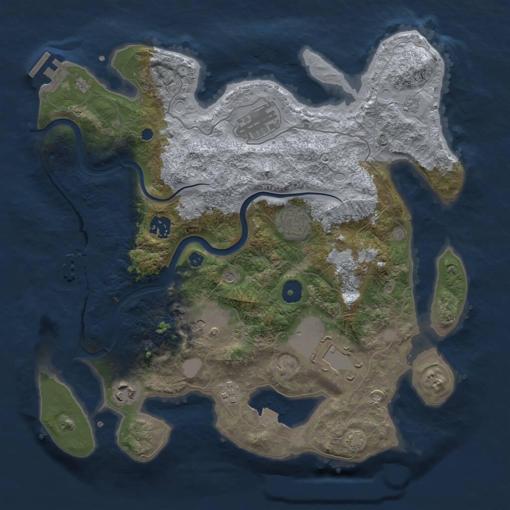 Rust Map: Procedural Map, Size: 3500, Seed: 58259363, 14 Monuments