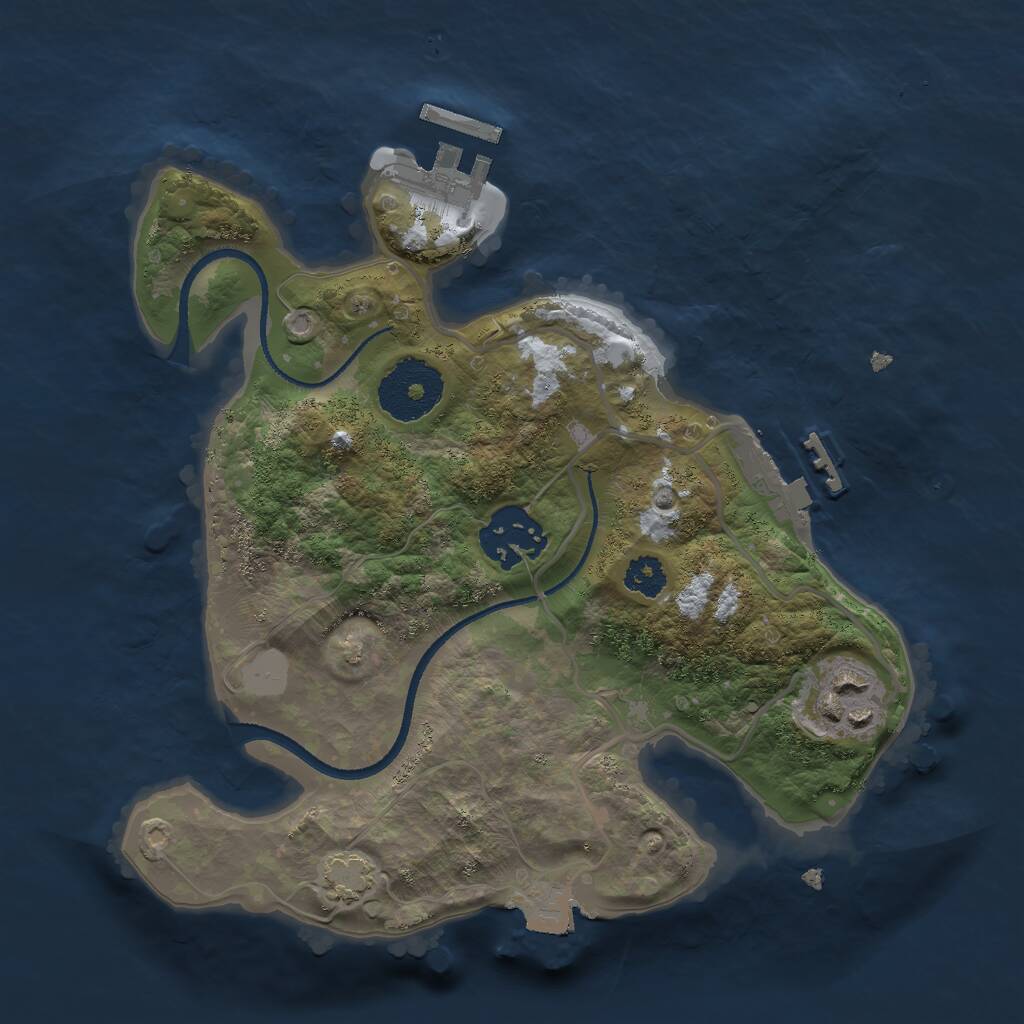 Rust Map: Procedural Map, Size: 2500, Seed: 5842, 6 Monuments