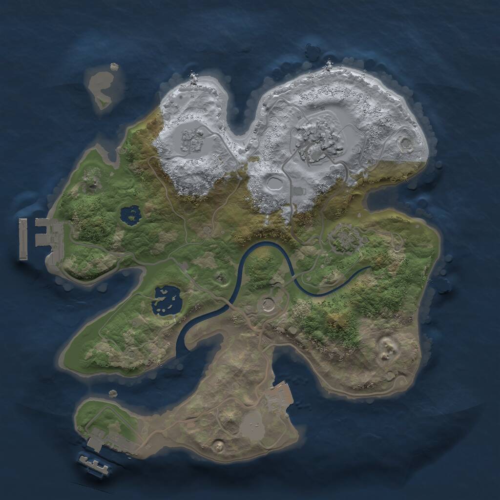 Rust Map: Procedural Map, Size: 2400, Seed: 89567566, 8 Monuments