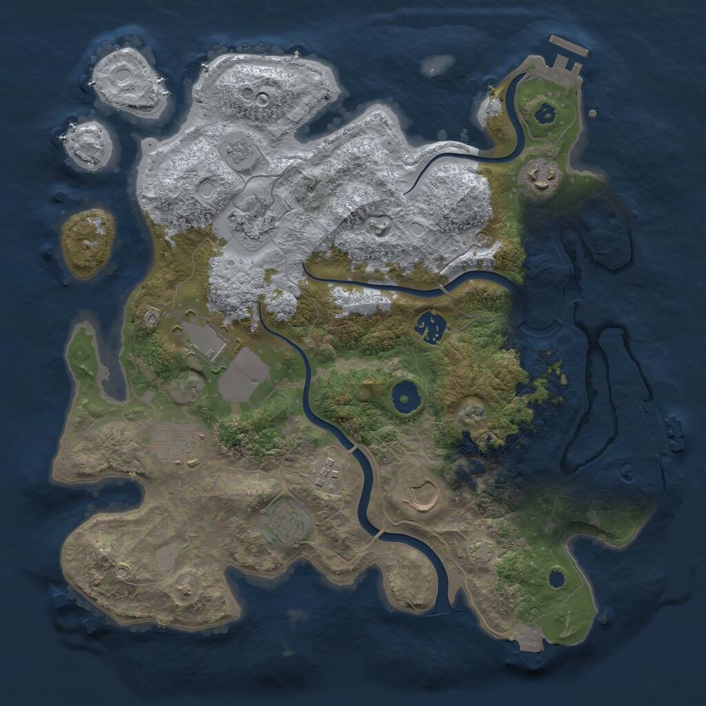 Rust Map: Procedural Map, Size: 3500, Seed: 59515134, 14 Monuments