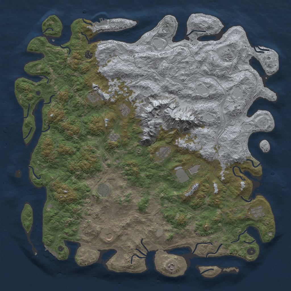 Rust Map: Procedural Map, Size: 5500, Seed: 823469, 20 Monuments