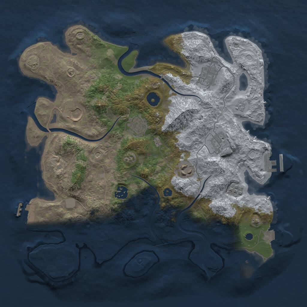Rust Map: Procedural Map, Size: 3500, Seed: 513357183, 13 Monuments