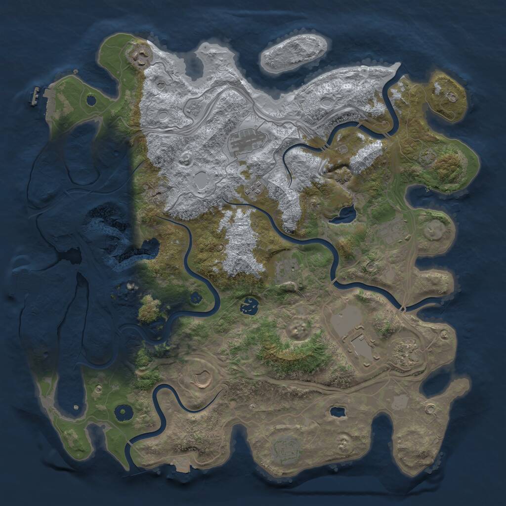 Rust Map: Procedural Map, Size: 4250, Seed: 984176129, 16 Monuments