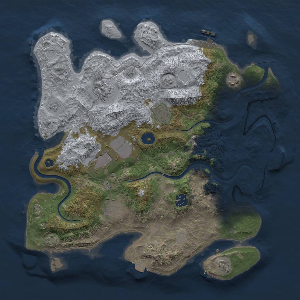 Rust Map: Procedural Map, Size: 3500, Seed: 4292939, 13 Monuments