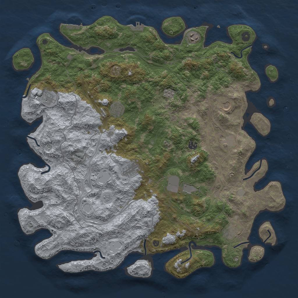 Rust Map: Procedural Map, Size: 4800, Seed: 548327783, 19 Monuments