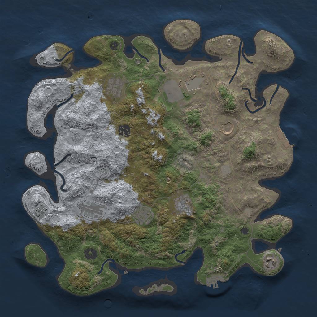 Rust Map: Procedural Map, Size: 3750, Seed: 1810679097, 18 Monuments