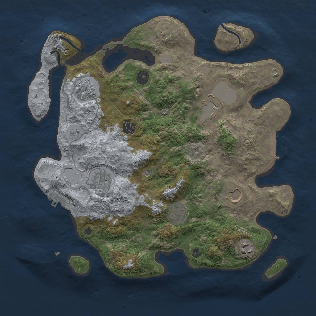 Rust Map: Procedural Map, Size: 3500, Seed: 98973635, 16 Monuments