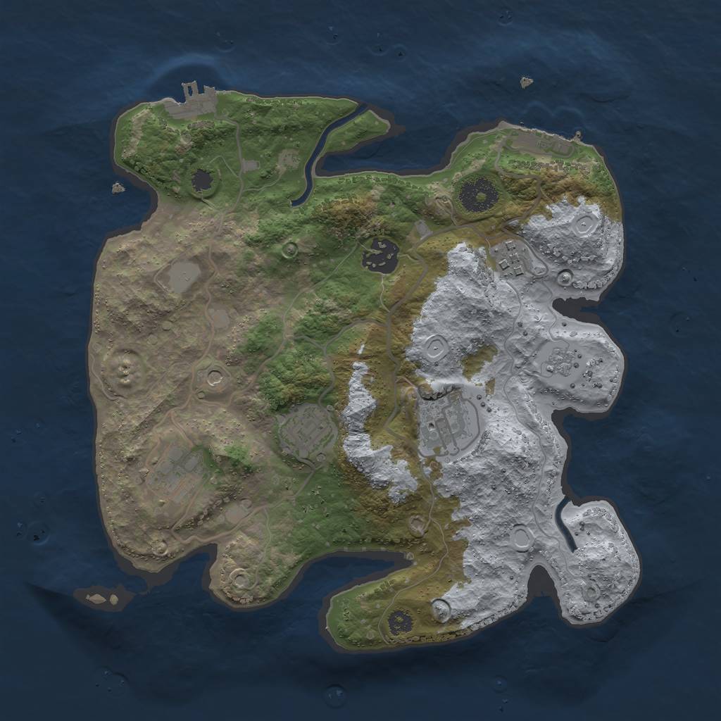 Rust Map: Procedural Map, Size: 3000, Seed: 576513928, 14 Monuments