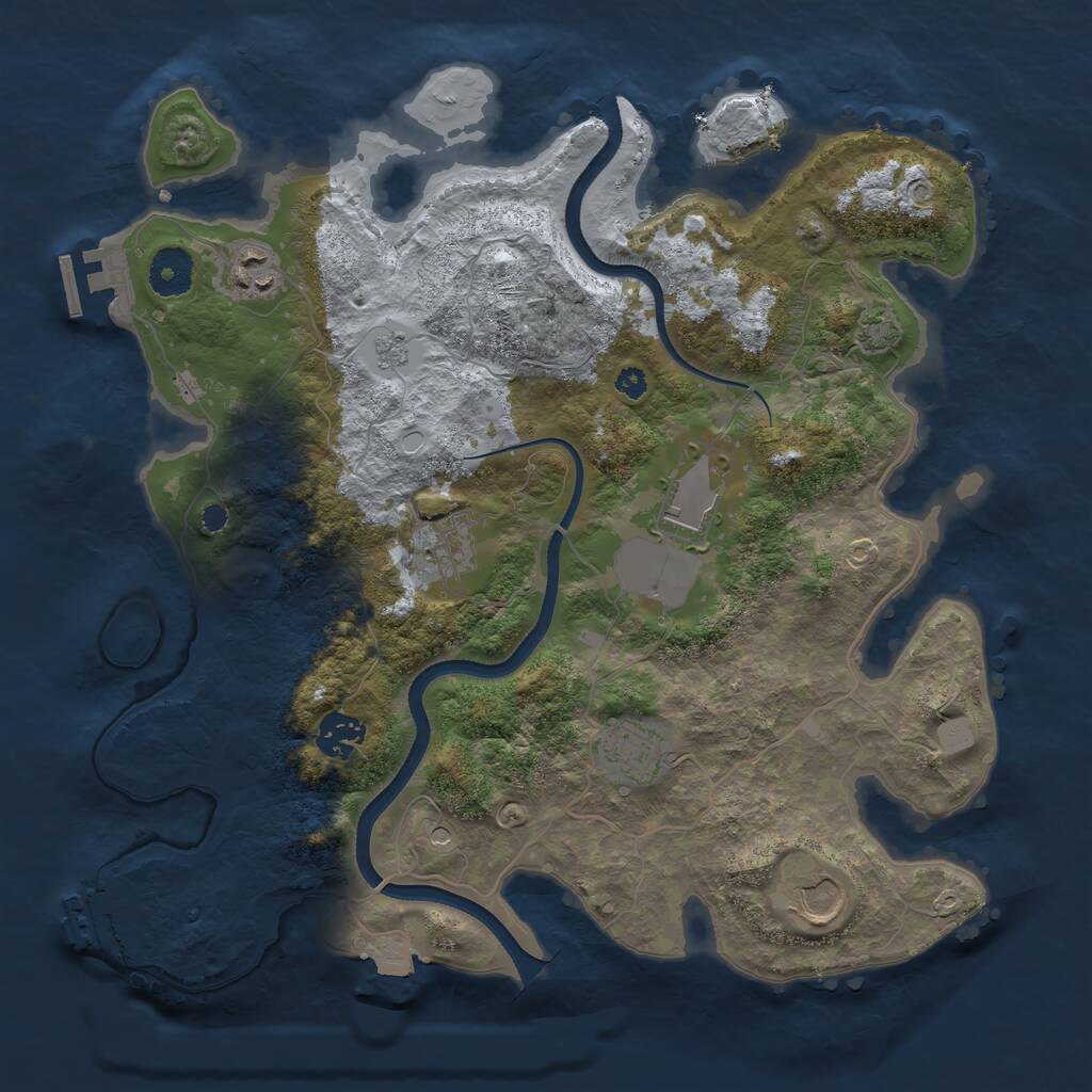 Rust Map: Procedural Map, Size: 3500, Seed: 75614544, 12 Monuments
