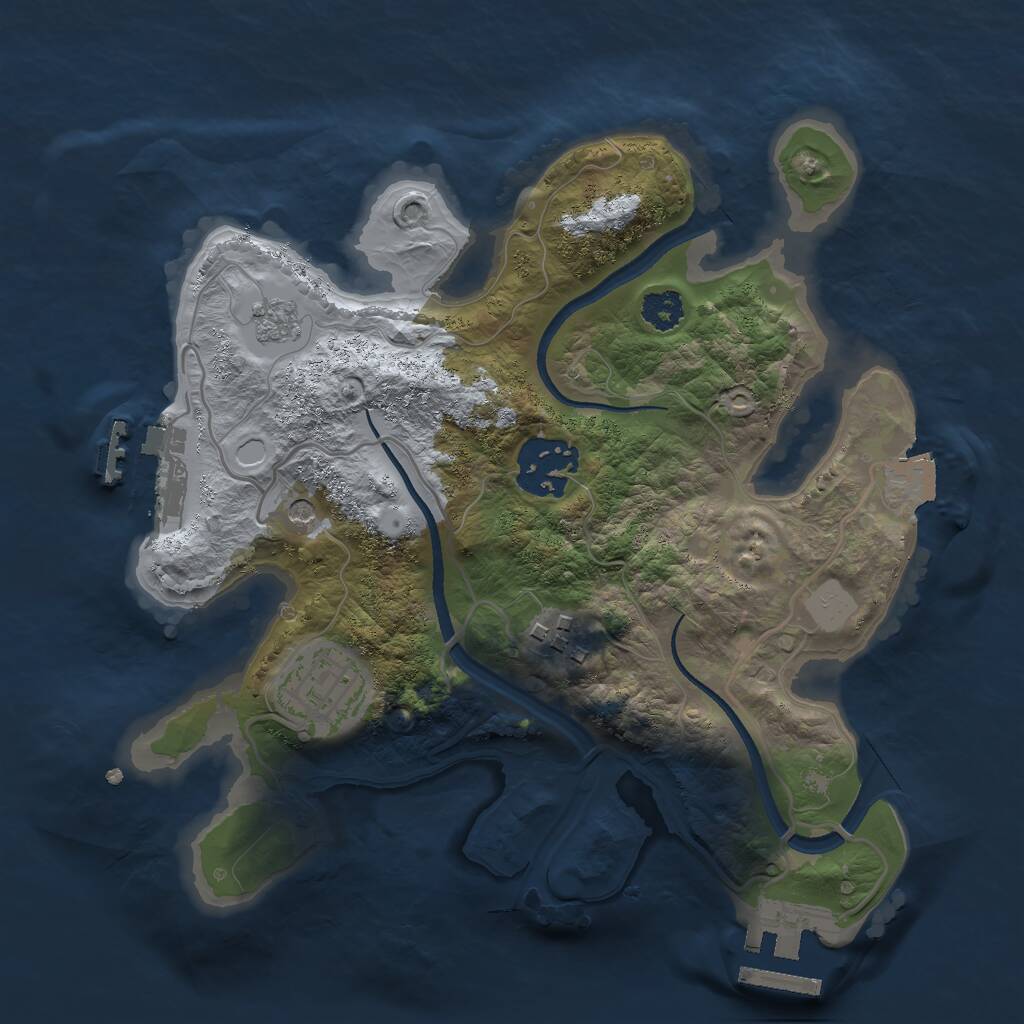 Rust Map: Procedural Map, Size: 2500, Seed: 4124314, 8 Monuments