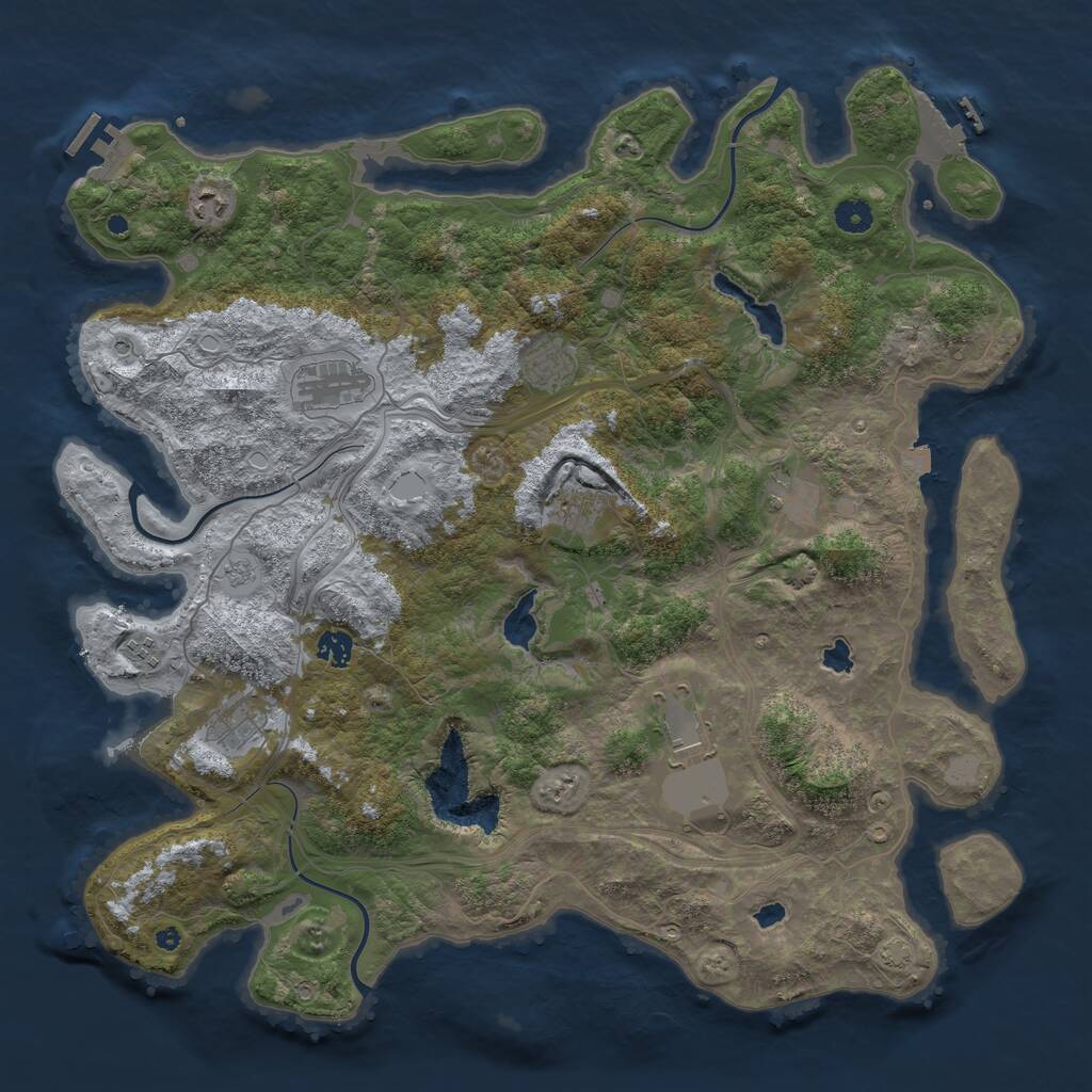 Rust Map: Procedural Map, Size: 4500, Seed: 422491122, 15 Monuments