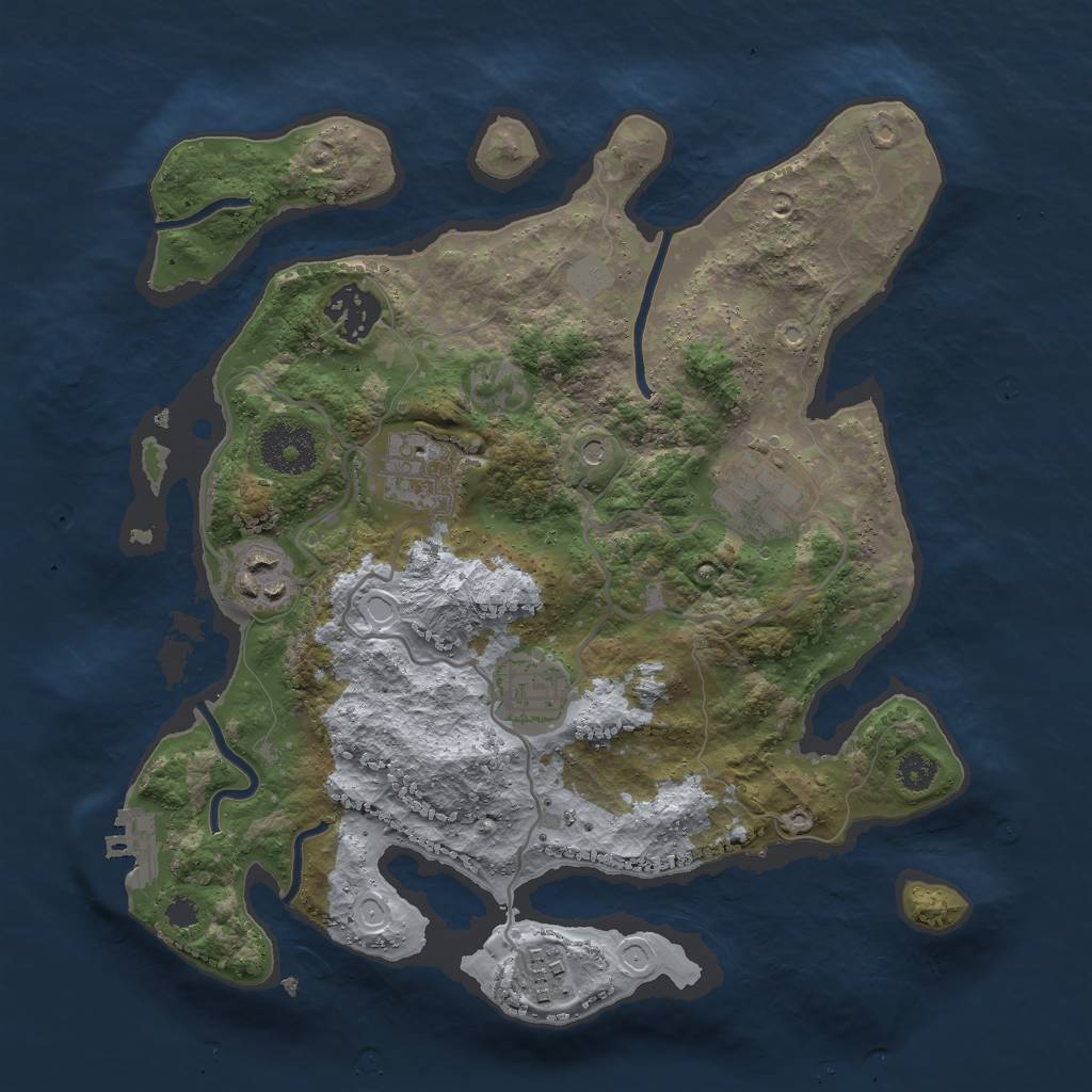 Rust Map: Procedural Map, Size: 3000, Seed: 9029182, 13 Monuments