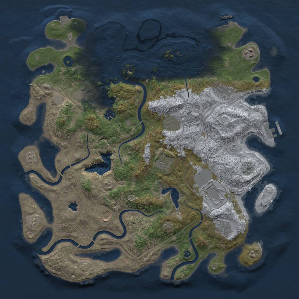 Rust Map: Procedural Map, Size: 4250, Seed: 567238450, 16 Monuments