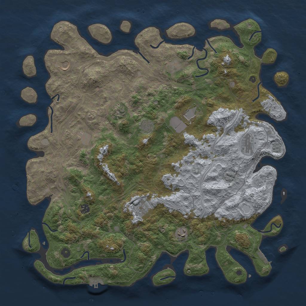 Rust Map: Procedural Map, Size: 4800, Seed: 2107817003, 20 Monuments