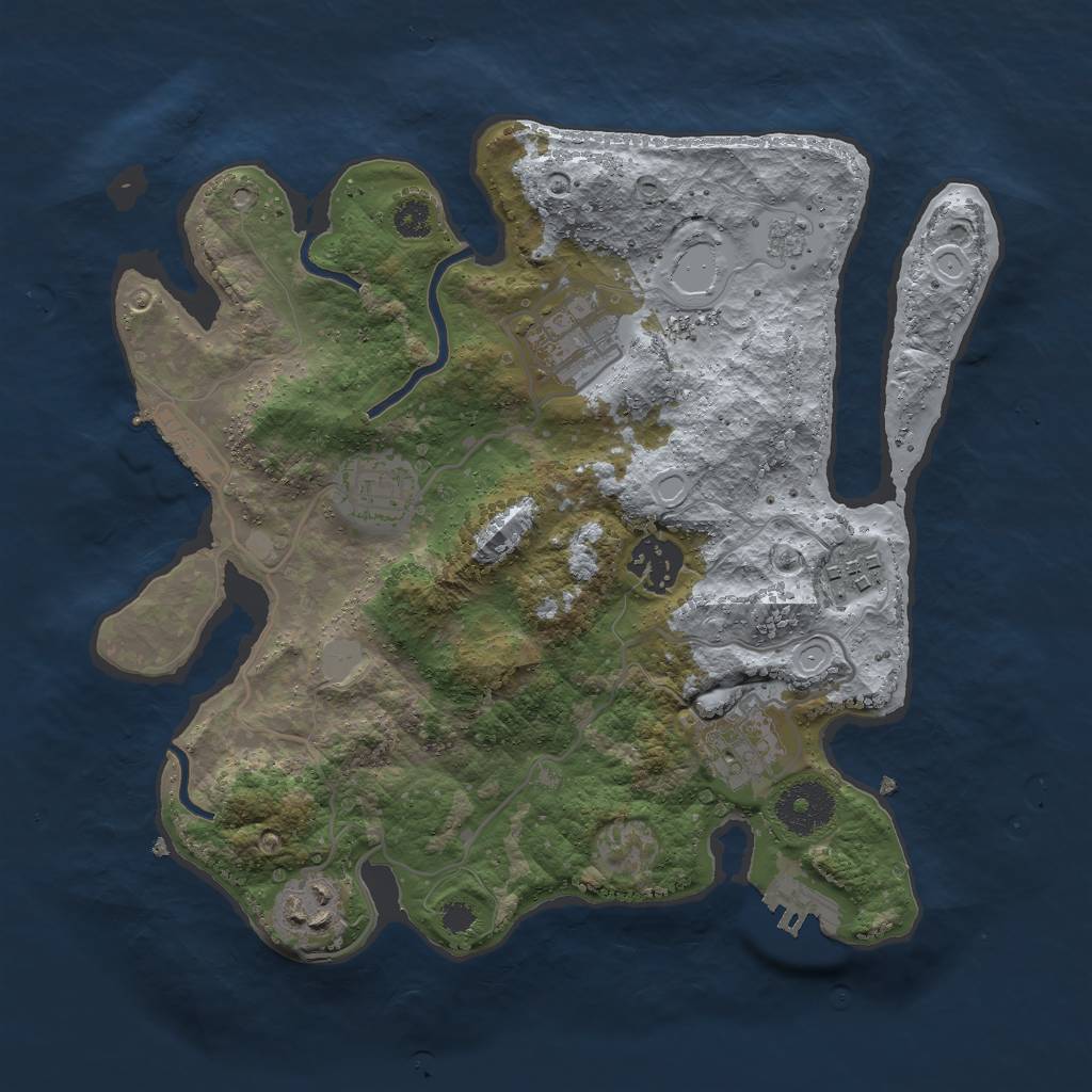 Rust Map: Procedural Map, Size: 3000, Seed: 439189642, 14 Monuments